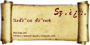 Szűcs Énok névjegykártya